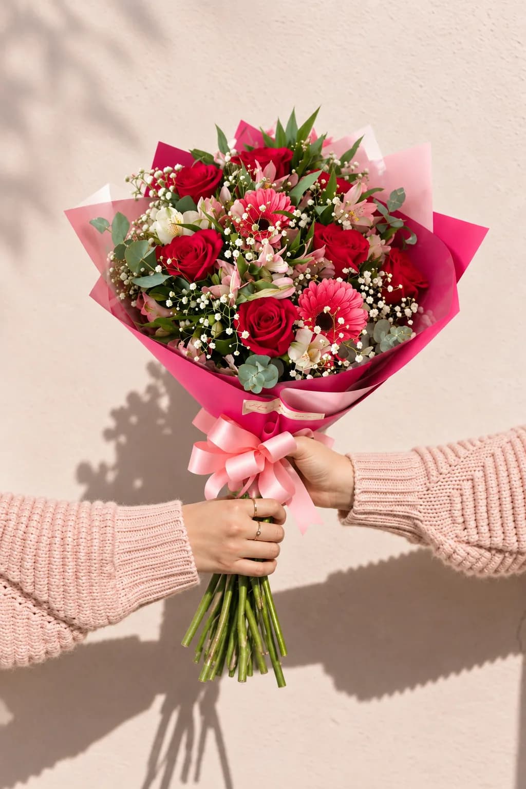 Buquê de Rosas e Gerberas